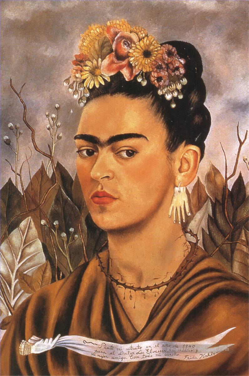autoportrait dédié au dr eloesser 1940 féminisme Frida Kahlo Peintures à l'huile